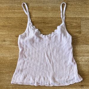 Victoria's Secret Scalloped Ribbed Cami Lavender XS